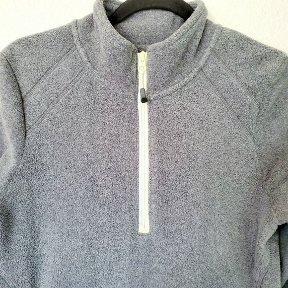 Eddie Bauer‎ Gray Fleece Jacket With Yellow Zipper Accents. Size M - Picture 2 of 8